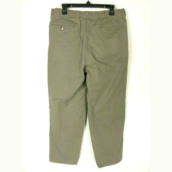 Preswick & Moore Men's Khaki Pants Pleated Brown - Picture 4 of 5